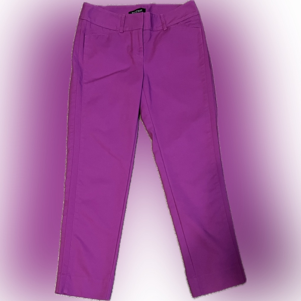 WHBM Slim Ankle Twilight Plum Pants size 0R - Picture 2 of 12